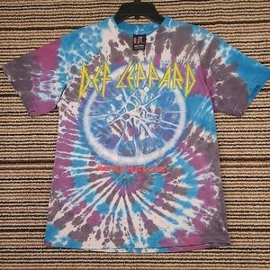 DEF LEPPARD Adrenalize Bludgeon Riffola Tie Dye Giant T Shirt Sz L VTG 90s RARE
